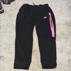Nike Black and Pink Sweatpants with Sporty Accents